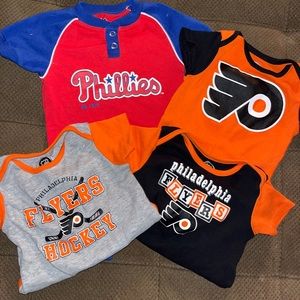 Lot of 4 Philadelphia sports onesies